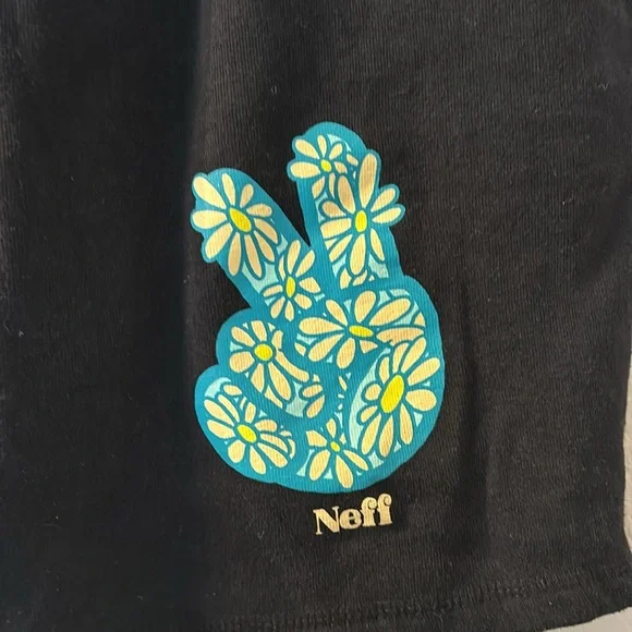 Neff peace sign fleece shorts size small - Picture 2 of 7
